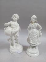 CAPODIMONTE d'après F. KESSLER (1792-1882), deux sujets  en porcelaine...