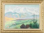 Jean PUY (1876-1960). 
" Le Mont-Blanc, vu de Sallanches "....