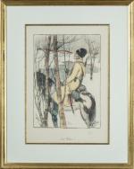 Abel PANN (1883-1963). " Un héros ". Lithographie en couleur,...