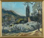 Antoine CHARTRES (1903-1968). " Paysage provençal, 1943 ". Huile sur...