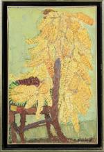 Roger BRAVARD (1923-2015). "Le maïs, 1950". Huile sur toile signée,...