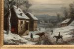 Louis Claude MALEBRANCHE
(Caen 1790 - 1838)
Village sous la neige
Toile
48 x...