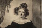 ECOLE FRANCAISE vers 1830. 
Portrait de femme aux larges anglaises....