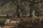 Louis GUY (1824-1888). 
La danse sous les arbres, 1884. 
Huile...