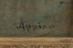 Adolphe APPIAN (1818-1898).
Lavandières au bord de l'eau.
Huile sur toile.
Signé en...