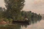 Charles BEAUVERIE (1839 - 1924). 
Pêcheurs en barque sur la...