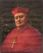 Henri-Charles ANGENIOL (1870-1959). 
En lot :
-Portrait de cardinal.
Huile sur toile....
