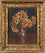 Henri-Charles ANGENIOL (1870-1959). 
Vase de fleurs. 
Huile sur panneau.
Signé en...