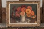 Henri-Charles ANGENIOL (1870-1959).
Vase de dahlias.
Huile sur panneau.
Signé en bas à...