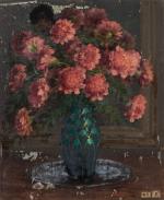 Henri-Charles ANGENIOL (1870-1959).
Vase d'oeillets, 1950.
Huile sur panneau.
Signé et daté en...