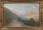 Henri-Charles ANGENIOL (1870-1959).
La route en montagne.
Pastel sur papier.
Signé en bas...