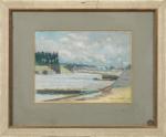 Henri-Charles ANGENIOL (1870-1959).
Barque sur le fleuve, 1903.
Pastel sur papier.
Signé et...