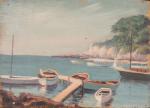 Henri-Charles ANGENIOL (1870-1959). En lot : 
Barque de pêche, Giens,...