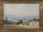 Henri-Charles ANGENIOL (1870-1959).
La vallée du Rhône, 1929.
Pastel sur papier.
Signé et...