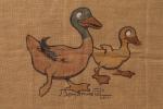 Benjamin RABIER (1869-1939). 
Les deux canards. 
Impression au pochoir sur...