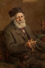 Léonie HUMBERT-VIGNOT (1878-1960).
Le vieux collectionneur.
Huile sur toile.
Signé en haut à...