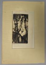 Pierre COMBET-DESCOMBES (1885-1966). 
En lot :
-L'implorante.
Monotype sur papier vergé.
Signé en...