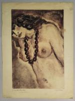 Pierre COMBET-DESCOMBES (1885-1966). 
Le collier lourd. 
Monotype sur papier vergé.
Signé...