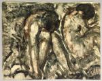 Pierre COMBET-DESCOMBES (1885-1966). 
Deux femmes nues assises têtes inclinées. 
Monotype...