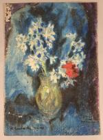 Pierre COMBET-DESCOMBES (1885-1966). 
En lot :
-Bouquet de fleurs dans un...