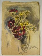 Pierre COMBET-DESCOMBES (1885-1966). 
En lot :
-Fleurs dans un vase. 
Peinture...