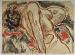 Pierre COMBET-DESCOMBES (1885-1966).
Buste cambré de femme nue. 
Pastel sur papier...