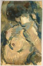 Pierre COMBET-DESCOMBES (1885-1966). 
Etude de buste de femme nue, la...