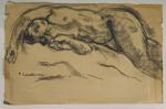 Pierre COMBET-DESCOMBES (1885-1966). 
Femme nue allongée sur le côté, un...