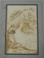 Cornelis SCHUT (1597-1655), attribué à. "Saint Ignace de Loyola". Plume...
