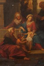 Louis de BOULLOGNE (1654-1733). "Sainte Famille avec sainte Anne et...