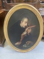ECOLE DU XVIIIe SIECLE, "Portrait de saint", Huile sur toile...