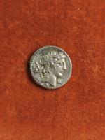 82 BC
DENIER CREPUSIA : Tête laurée d'APOLLON, Rv Cavalier galopant...