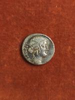 54 BC 
DENIER JUNIA (Junius BRUTUS) : Tête de la...