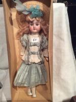 "S H 1909 1 1/2" jolie poupée tête biscuit, yeux...
