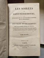 MAISTRE (de). Les Soirées de Saint-Pétersbourg. Paris, LIbr. grecque, 1821....