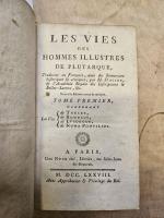 PLUTARQUE. Vie des hommes illustres. Paris, Nyon, 1778. 12 vol....