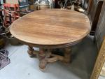 TABLE de salle à manger à pieds balustres en bois...