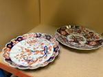 Deux plats à décor IMARI en porcelaine Japon fin XIXème...