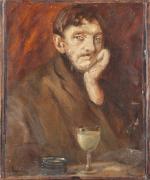 Paul DANGMANN (1899-1974). "Le verre d'absinthe". Huile sur carton signée...