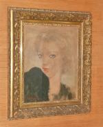 Paul DANGMANN (1899-1974). "Portrait de femme aux yeux bleus". Huile...