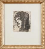 Pierre COMBET-DESCOMBES (1885-1966), attribué à. "Portrait de femme". Monotype sur...