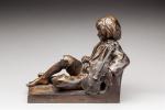 Léon Tharel (1858-1902)
" Enfant endormi au violon " 
Bronze à...