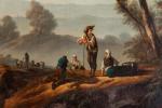 ECOLE FRANCAISE début XIXème siècle. Suiveur de Jean-Baptiste PILLEMENT. Paysages...