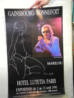 Affiche Gainsbourg-Bonnefoit Hotel Lutetia 1991. H. 70 cm L. 45...