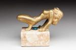 Marcel Bouraine (1886-1948)
" Femme nue à la perle bleue "
Bronze...