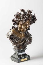 Jean-Baptiste Carpeaux (1827-1875)" Rieur aux pampres "Sujet en bronze à...
