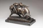 Marcel Debut (1865-1933)
" Quo Vadis"
Bronze, patine brune nuancée sur socle...