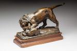 Georges Gardet (1863-1939)
" Lion et gazelle "
Groupe en bronze à...