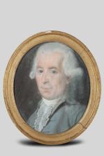 ECOLE FRANCAISE vers 1780 de forme ovale. Portrait d'homme en...