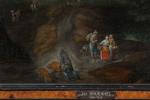 ECOLE FLAMANDE vers 1700, suiveur de Jan Brueghel. "Paysans à...